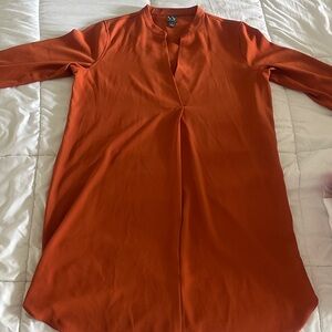 Rust Orange Sleeved Tunic Dress